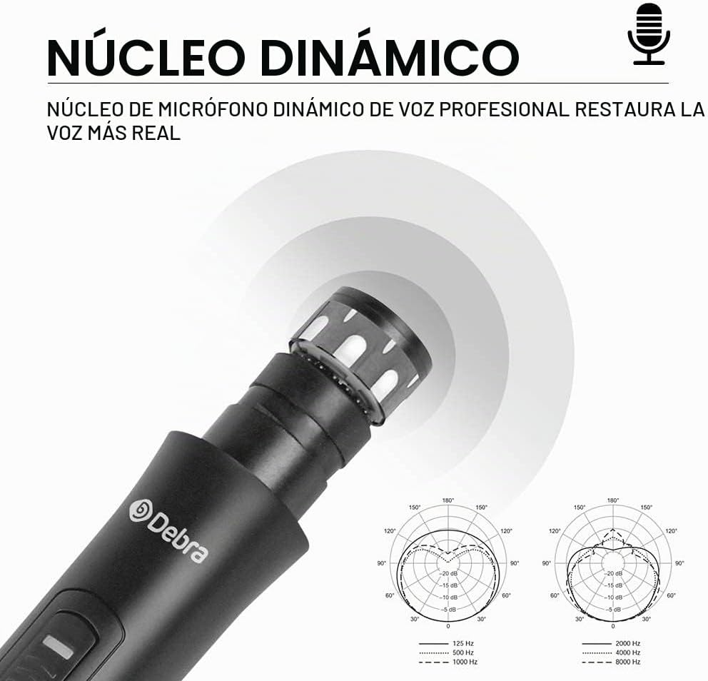 Debra Audio Pro UHF Sistema de micrófono inalámbrico de 4 canales c...