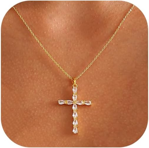 Solistra Collar de Cruz para Mujer, Collar con Colgante de Cruz de...