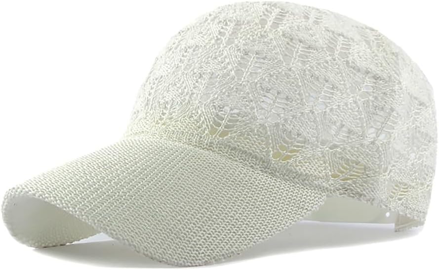 FASHIXD Gorra de béisbol de malla tejida para mujer, gorra de camio...