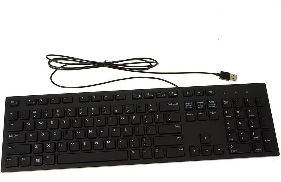 DELL - Teclado de escritorio con cable USB multimedia, en inglés, M...