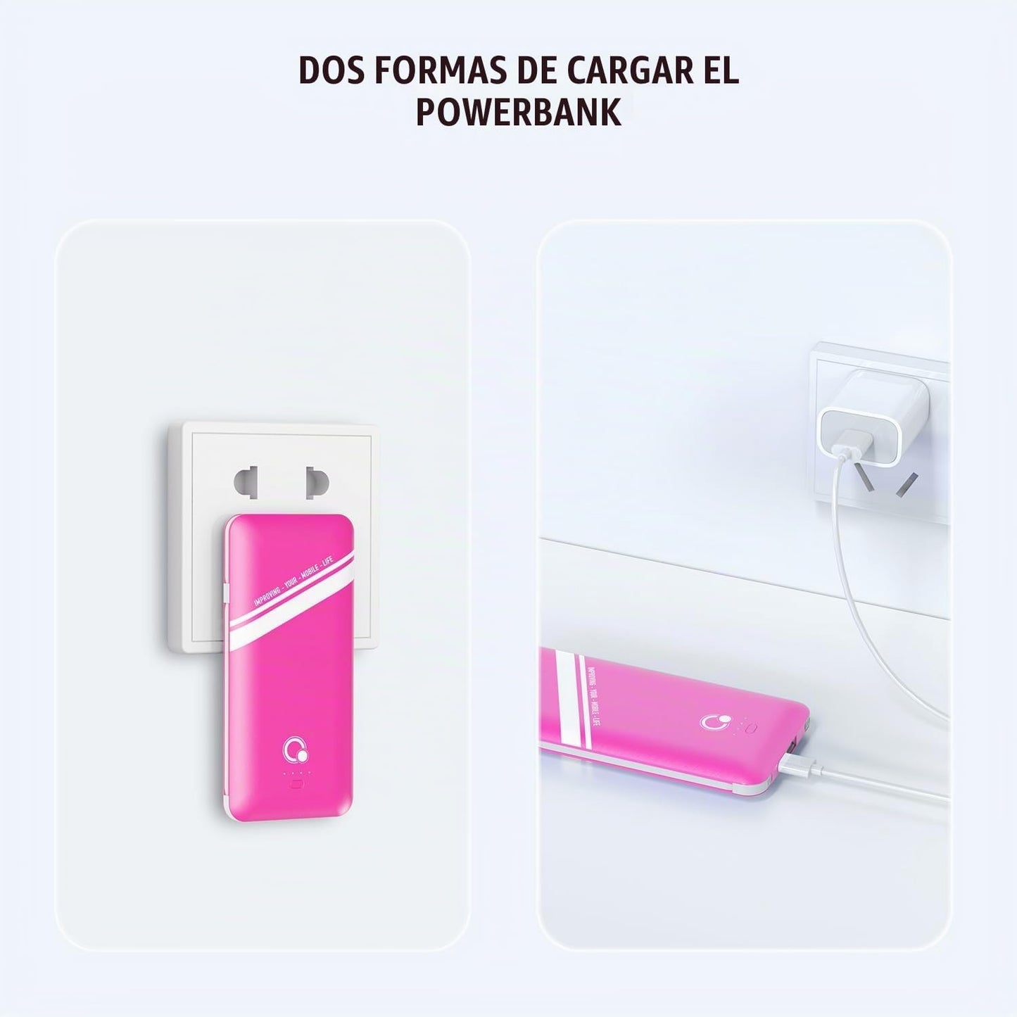 Cargador portátil Q Slim de 10000 mAh, batería externa de 4 salidas...
