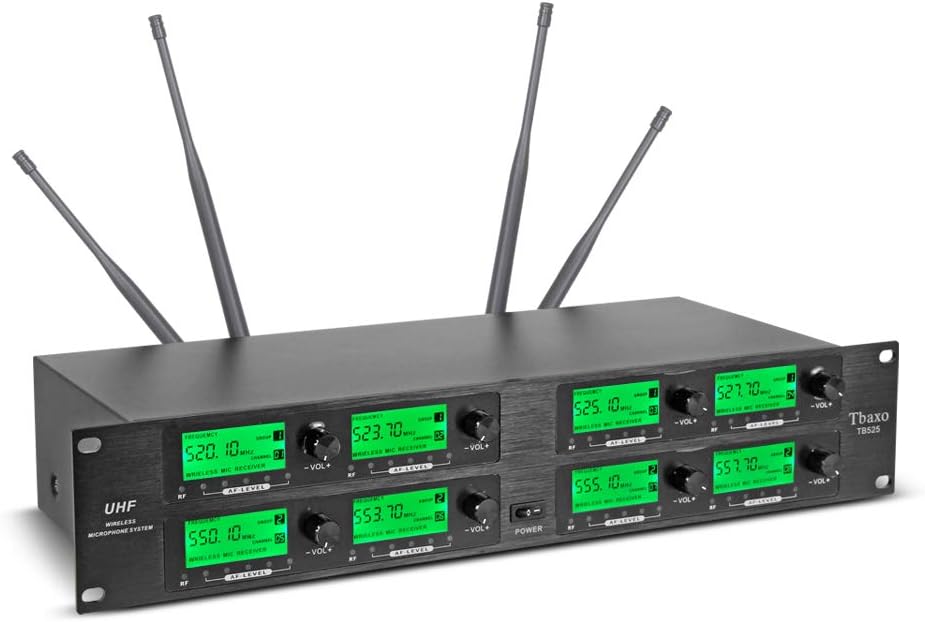Sistema de Micrófono Inalámbrico UHF de 8 Canales con 8 Bodypacks L...