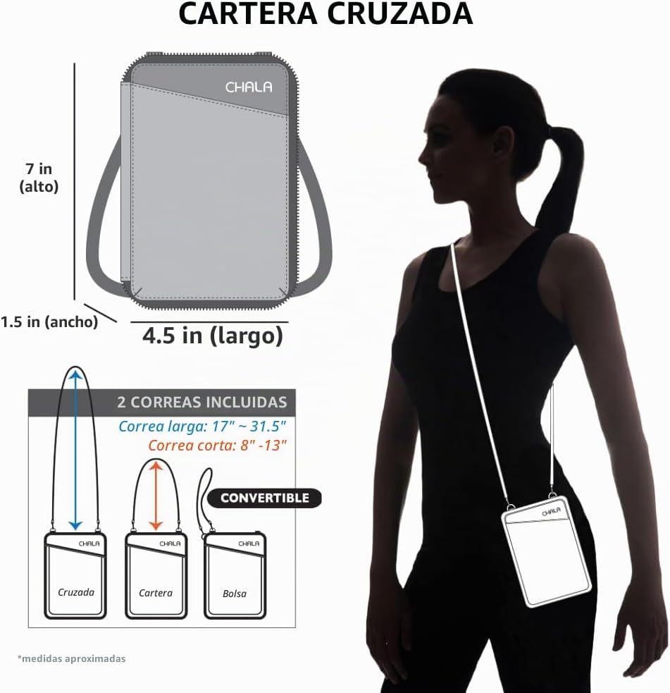 CHALA Cartera cruzada para teléfono celular, bolso de mano multicol...