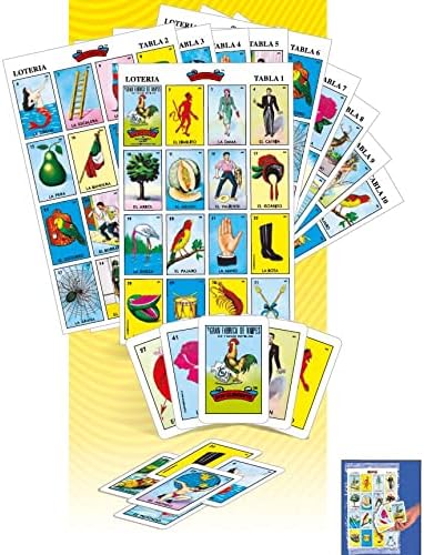 Loteria Juego Auténtico Mexicano, Juego de Bingo con Tarjetas Ilust...