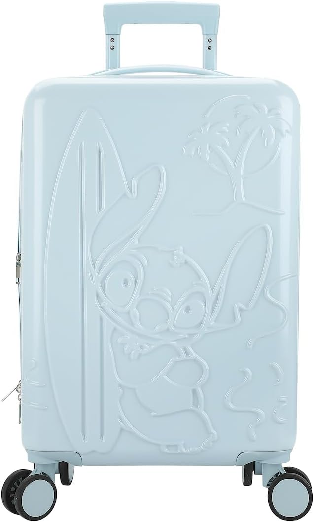 Disney Stitch With Surfboard - Maleta con ruedas (22 pulgadas), col...