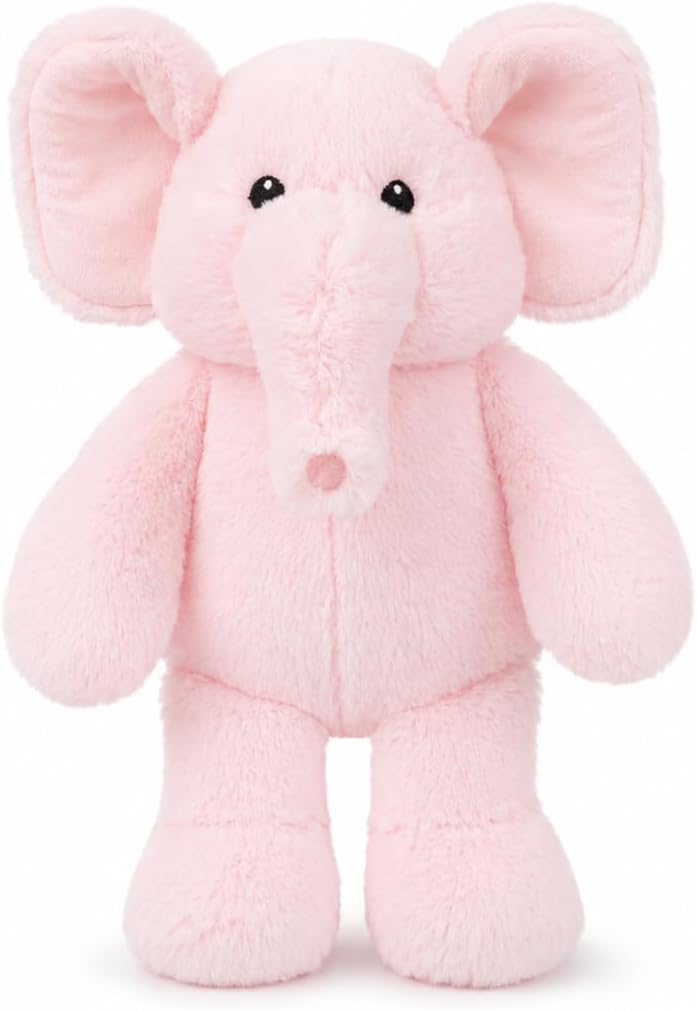 WEIGEDU Juguete de peluche de elefante rosa, 15,7 pulgadas | Orejas...
