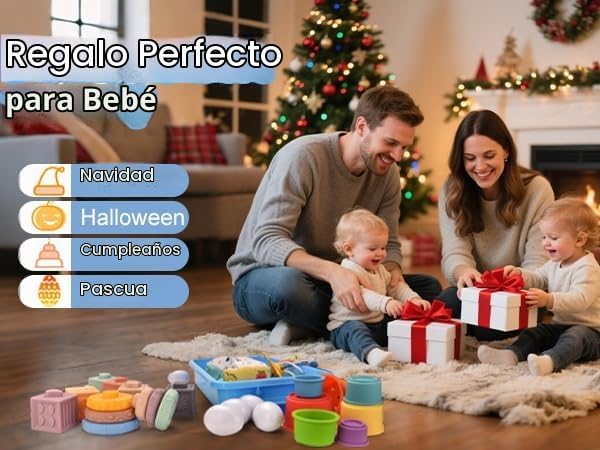 Juguetes para bebés de 6 a 12 meses, juguetes Montessori 6 en 1 par...