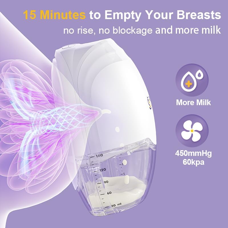 ROMO-GLE\/21 Extractor de leche manos libres, paquete de 2 extracto...