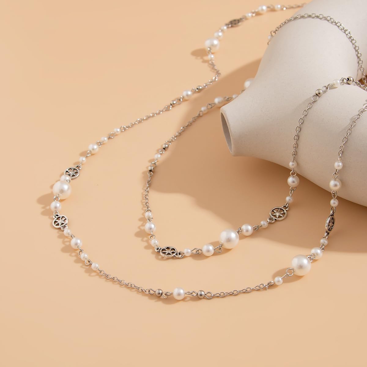 Collares de cadena larga para mujer, collares de perlas para mujer,...