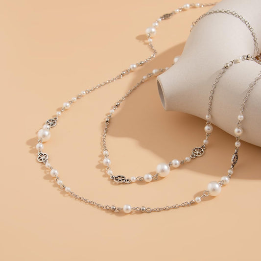 Collares de cadena larga para mujer, collares de perlas para mujer,...