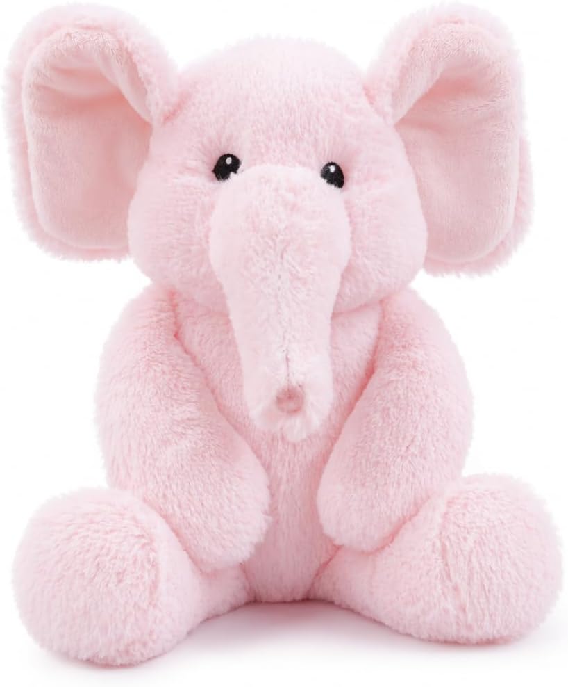 WEIGEDU Juguete de peluche de elefante rosa, 15,7 pulgadas | Orejas...