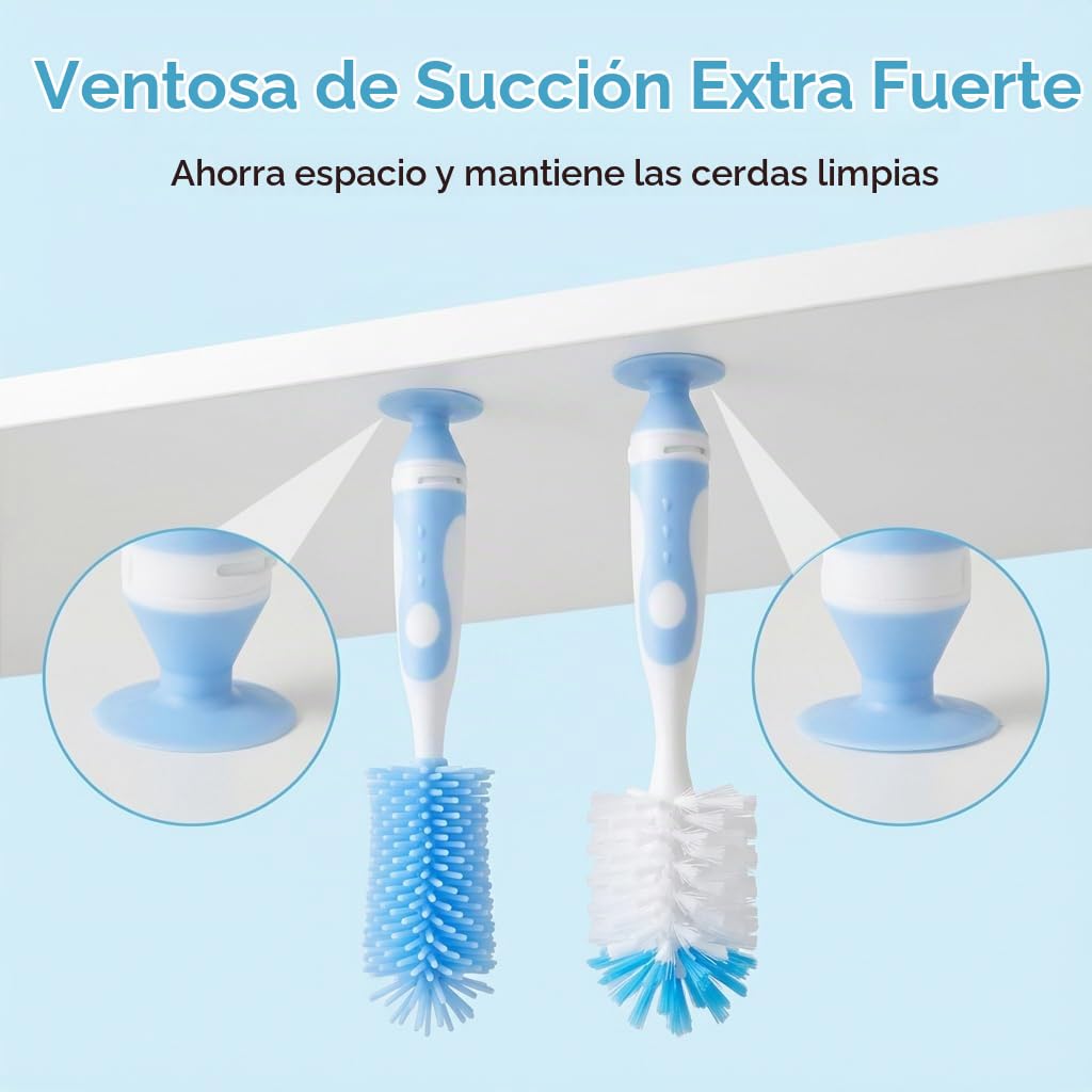 Ariseno Juego de cepillos para biberones 5 en 1, incluye cepillo de...