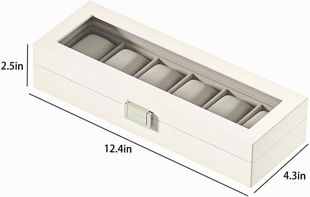 Ausalivan Vitrina de relojes para hombres, caja organizadora de rel...