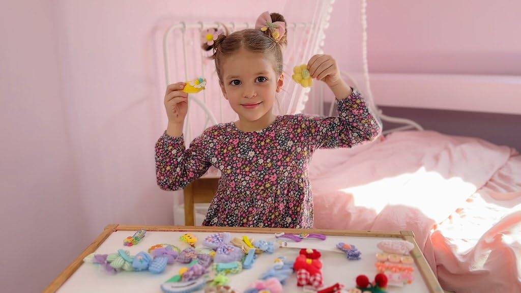 Pinzas para el cabello para niñas, paquete de 68 unidades, antidesl...