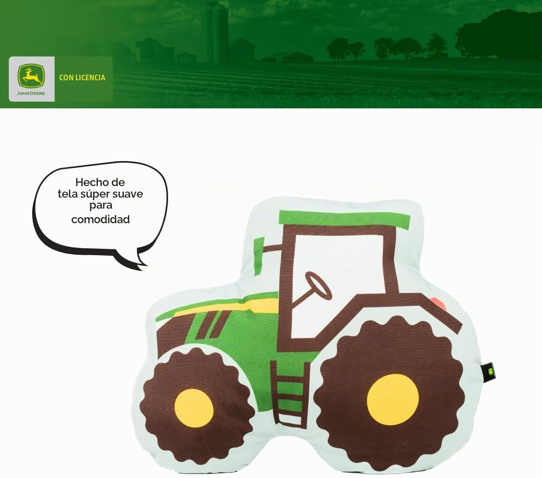 John Deere Trailer Tractor Kids Bedding Almohada Decorativa de Felp...