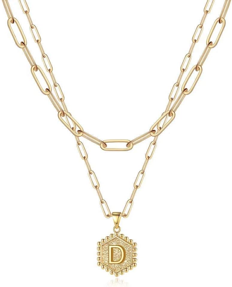 M MOOHAM - Delicado collar de oro para mujer, de 14 quilates, en ca...