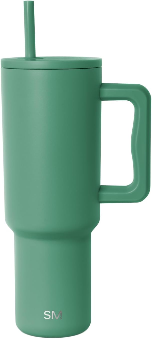 Simple Modern Tumbler with Handle and Straw | 40oz | Striped | Trek...