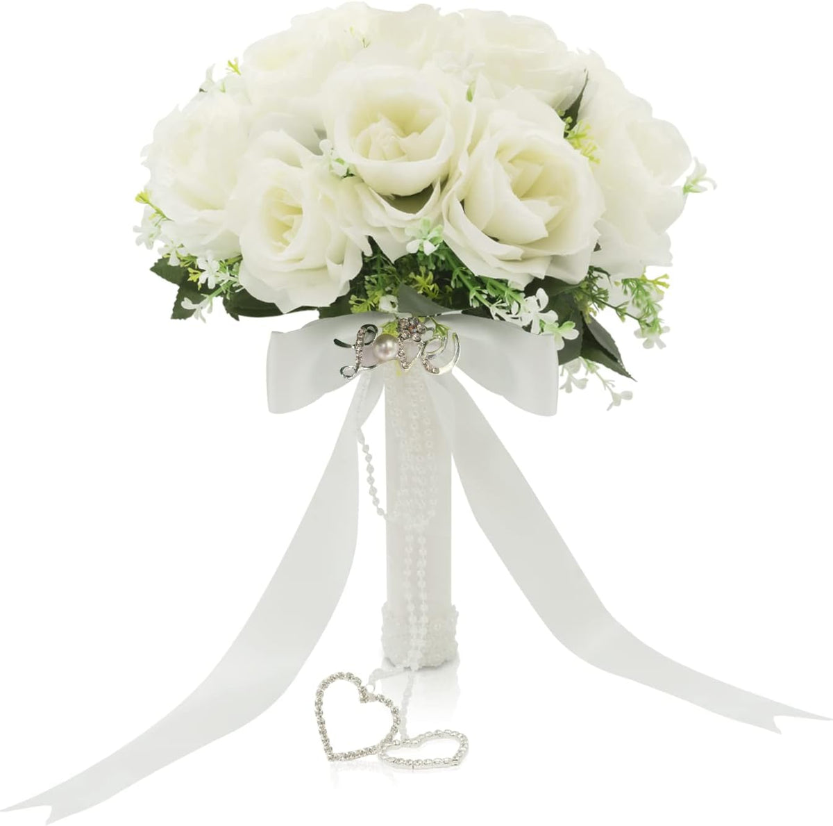 Ramos artificiales para novia y dama de honor, flor blanca nupcial...
