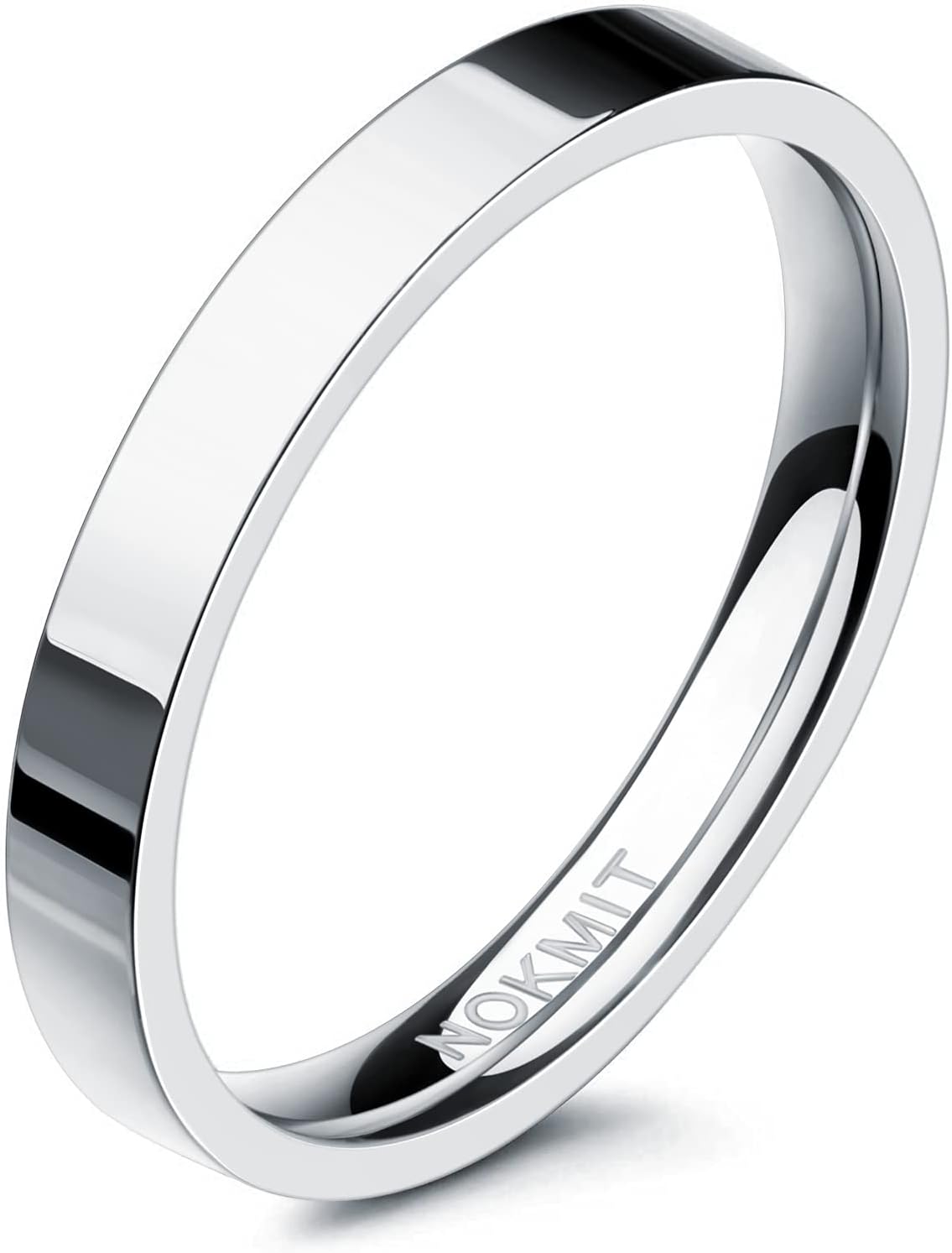 NOKMIT Anillos rellenos de oro de 14 quilates de 3 mm para mujeres,...