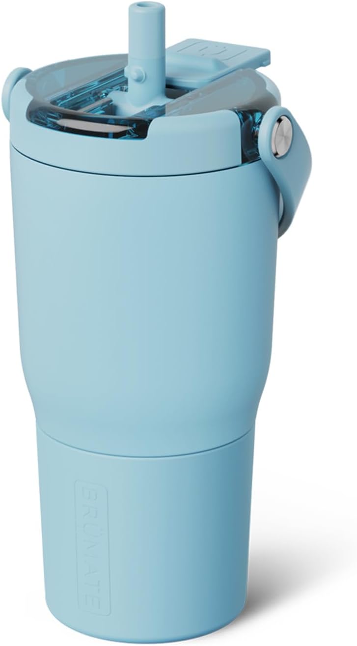 BrüMate Resa Flip - Vaso de viaje de 35 onzas con popote abatible c...