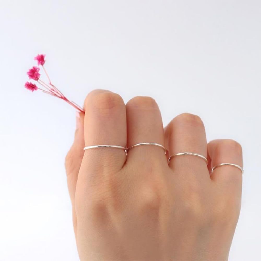 MILACOLATO Anillo de plata de ley 925 para mujeres y hombres, anill...