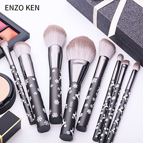 Juego de brochas de maquillaje de pelo de cabra natural profesional...