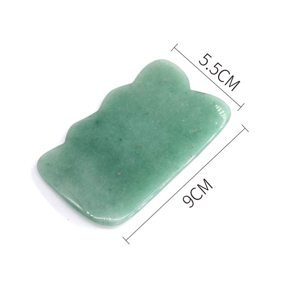 TOP SEWING Gua Sha - Herramienta facial de piedra de jade natural,...