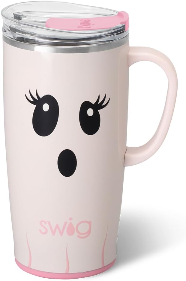 Swig Life - Taza de viaje de 22 onzas con asa y tapa, vaso aislante...