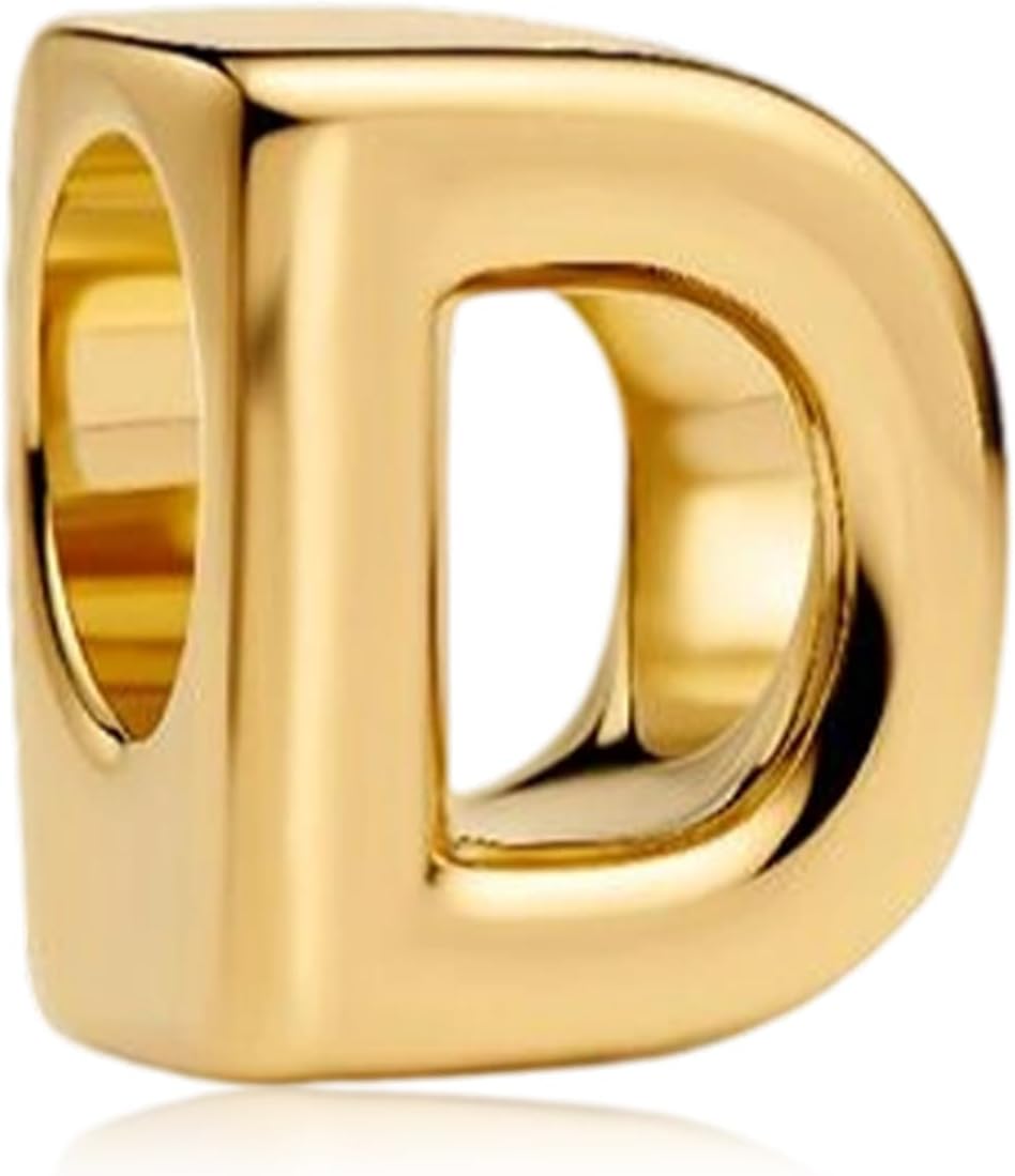 YUMINN Dijes dorados de la A a la Z para pulseras de plata esterlin...