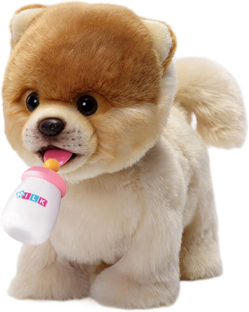 Juguete de perro de peluche electrónico caminante de Pomeranian, ca...