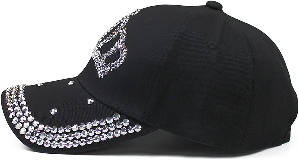 Gorra de béisbol ajustable para mujer, con diamantes de imitación b...