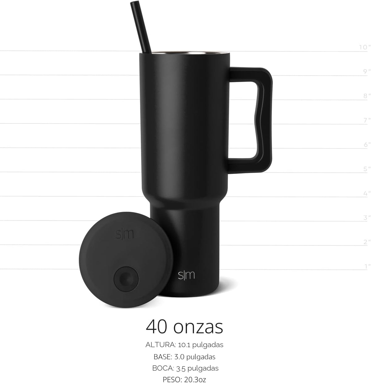 Simple Modern Disney - Vaso de 40 onzas con asa y tapa con pajilla,...