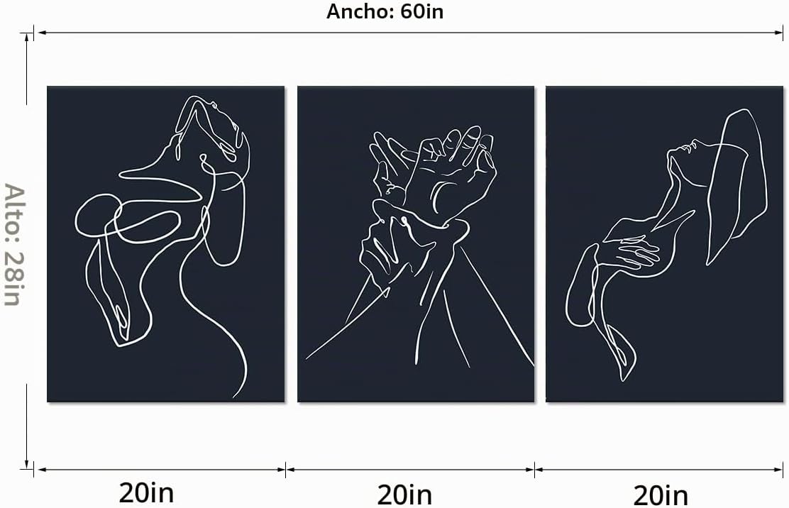 Arte de pared con contorno de cuerpo de mujer, decoración de pared...