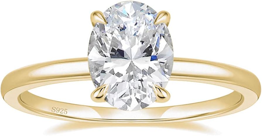 EAMTI - Anillos de compromiso de plata de ley 925 de 3 quilates con...