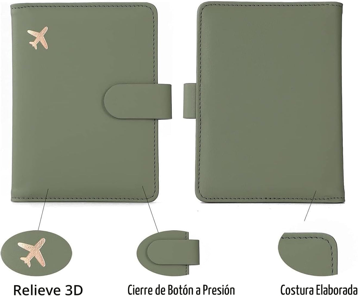 Melsbrinna Funda de cuero prémium para pasaporte, impermeable, con...