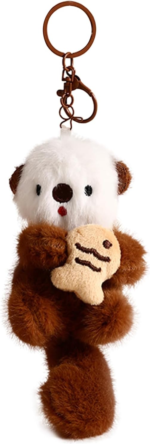 Llavero de peluche con dije de nutria para mujeres, adolescentes y...