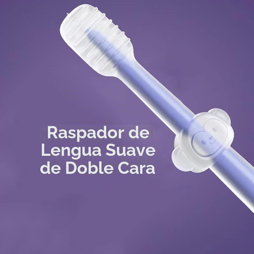 PandaEar Paquete de 3 cepillos de dientes de silicona para niños pe...