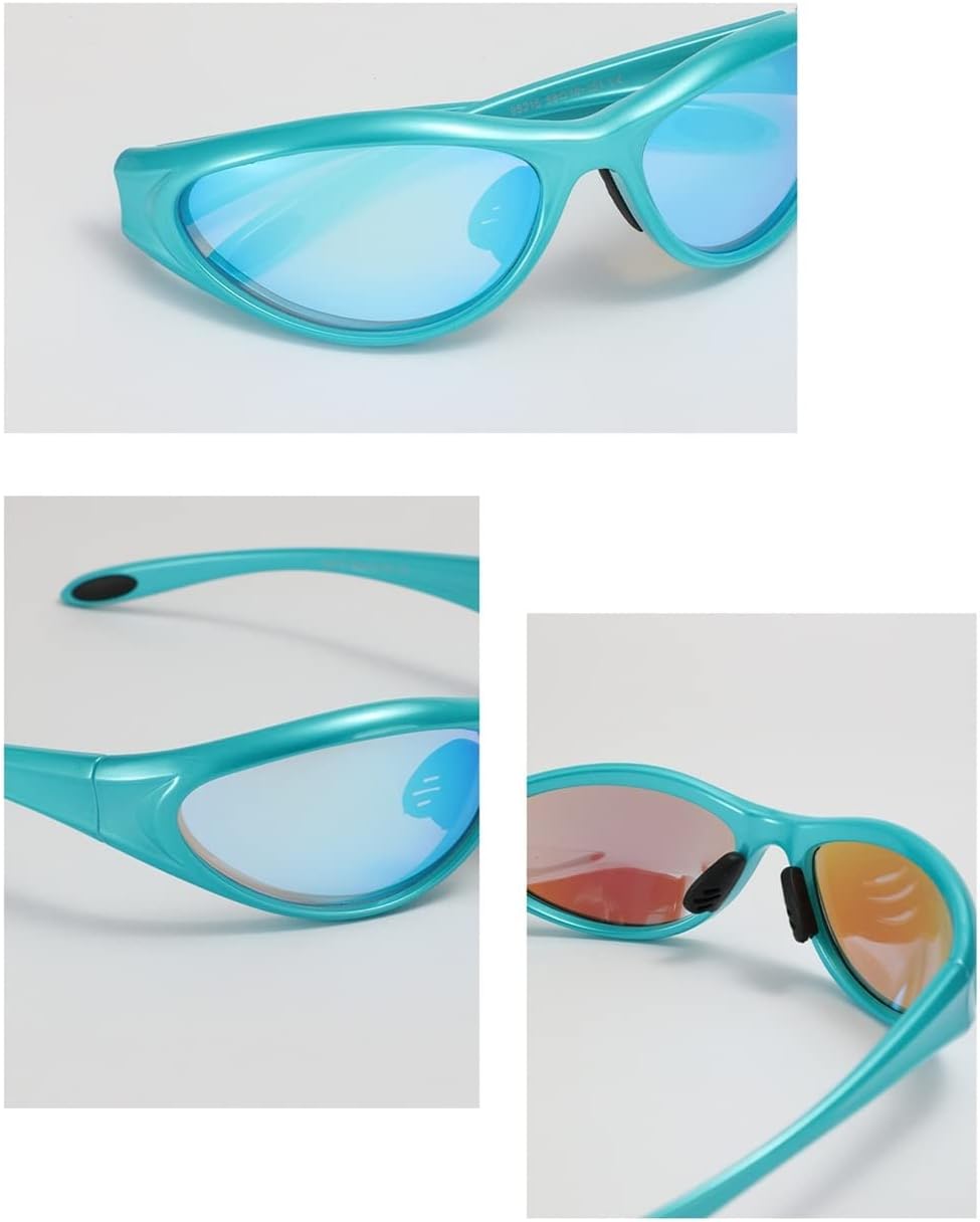 ADE WU Gafas de sol Y2K Rave de moda envolventes gafas de sol depor...