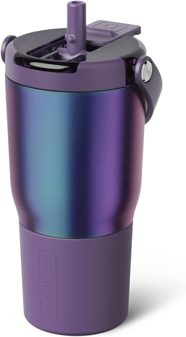 BrüMate Resa Flip - Vaso de viaje de 35 onzas con popote abatible c...