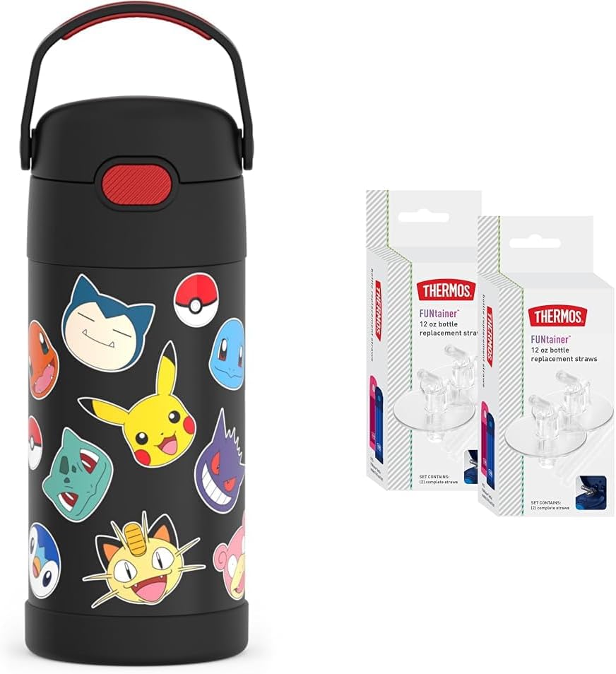 THERMOS FUNTAINER - Botella de acero inoxidable de 12 onzas con ais...