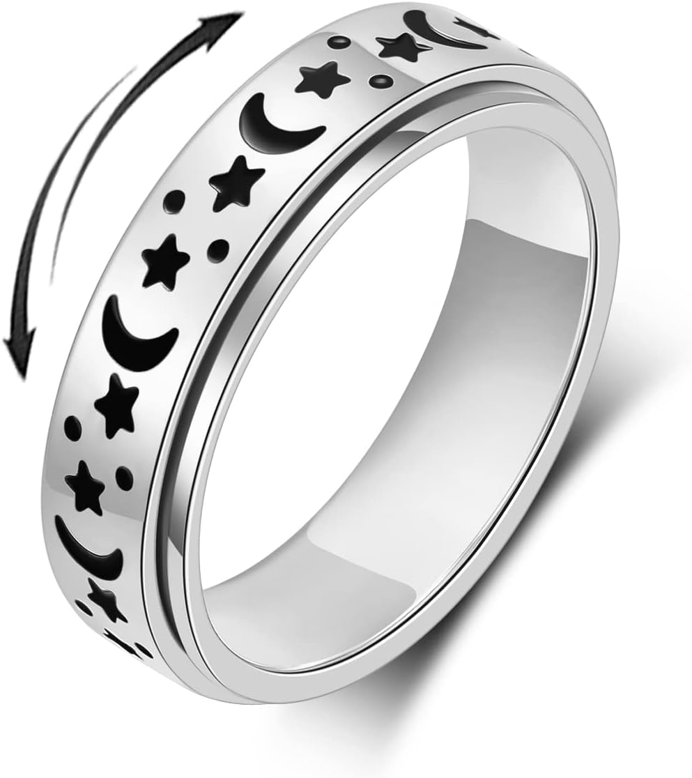 OreilleStar Anillo de Ansiedad para Mujeres Anillo Fidget Artículos...