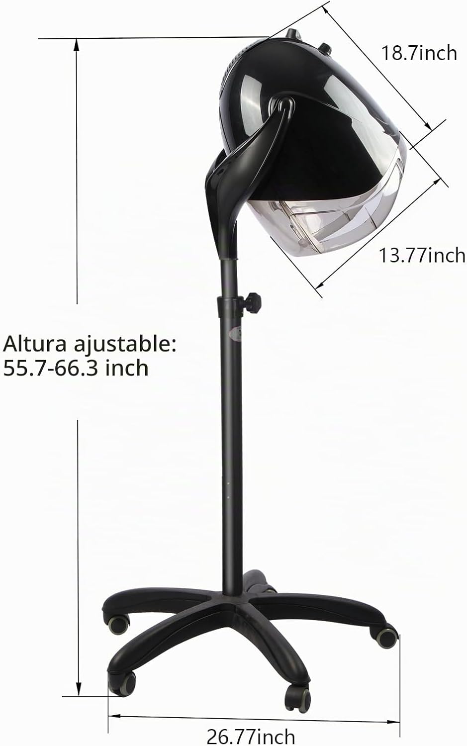 OIYALI Secador de pelo profesional con capucha de 1000 W, secador d...