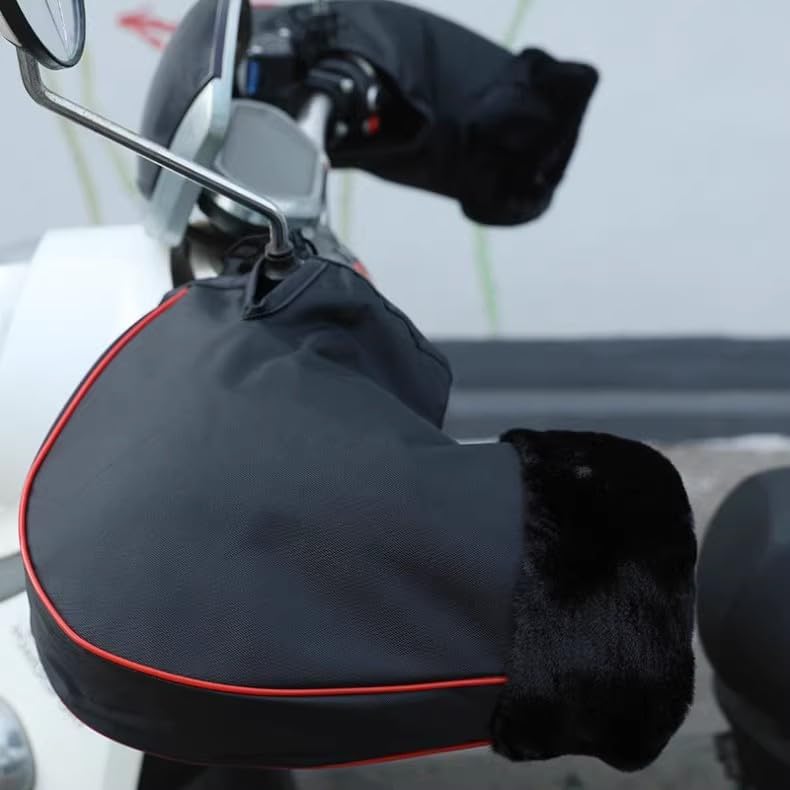 HKSICHENGKEJI Guantes de manillar de felpa para motocicleta, guante...