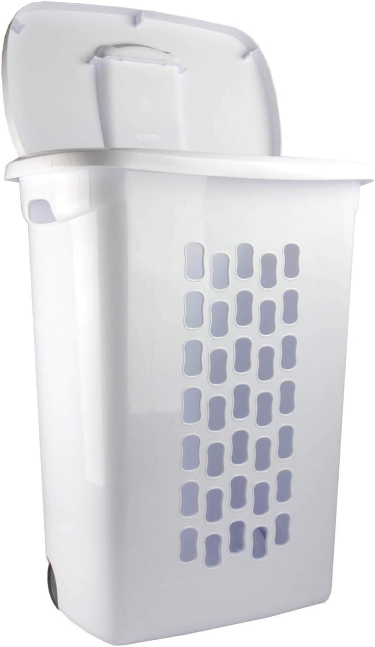 Sterilite - Cesta para ropa sucia con ruedas, con tapa, asa y rueda...