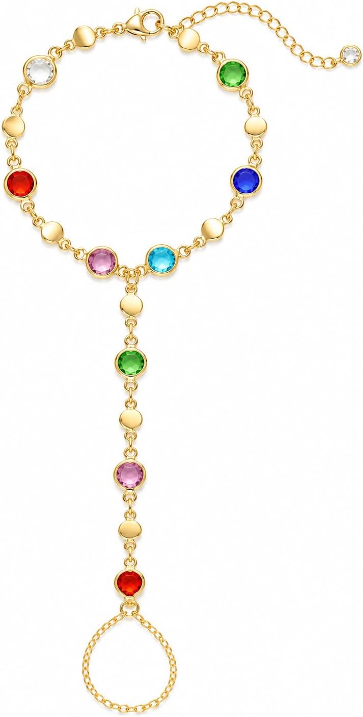 3 piezas de pulseras de cadena de mano chapadas en oro de 14 quilat...