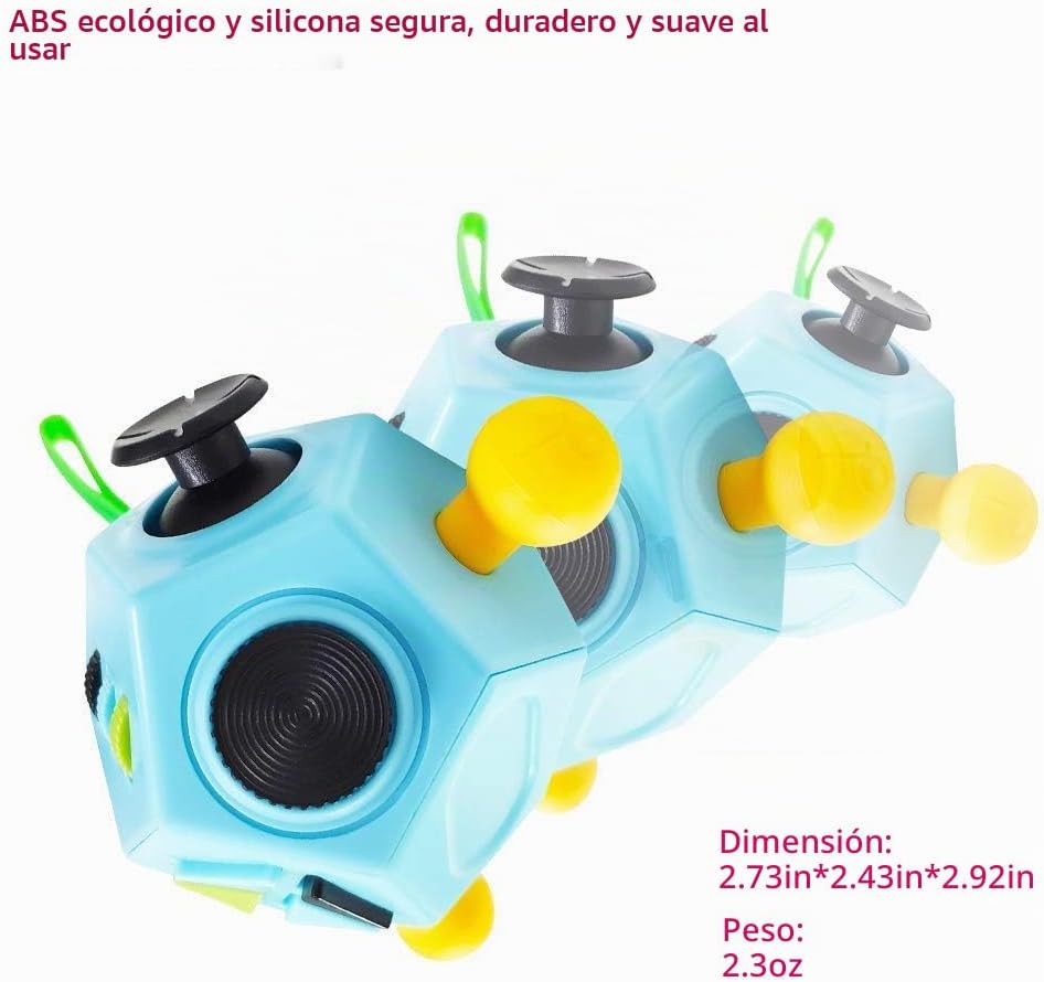 Juguetes de cubo de dedos de 12 caras, juguetes para aliviar el est...