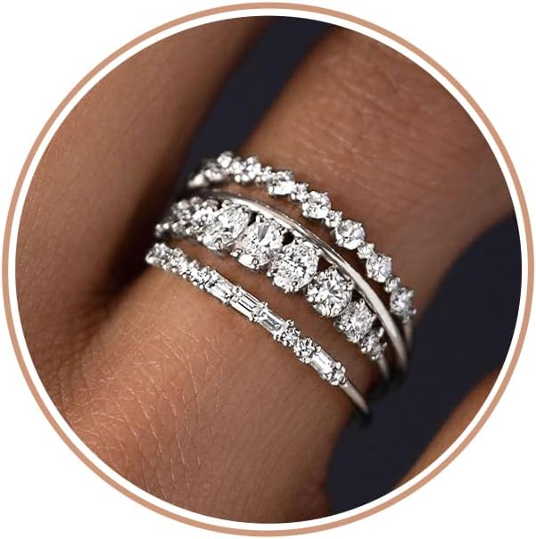 TOBENY Anillos de oro apilables para mujer sin deslustre, delicados...