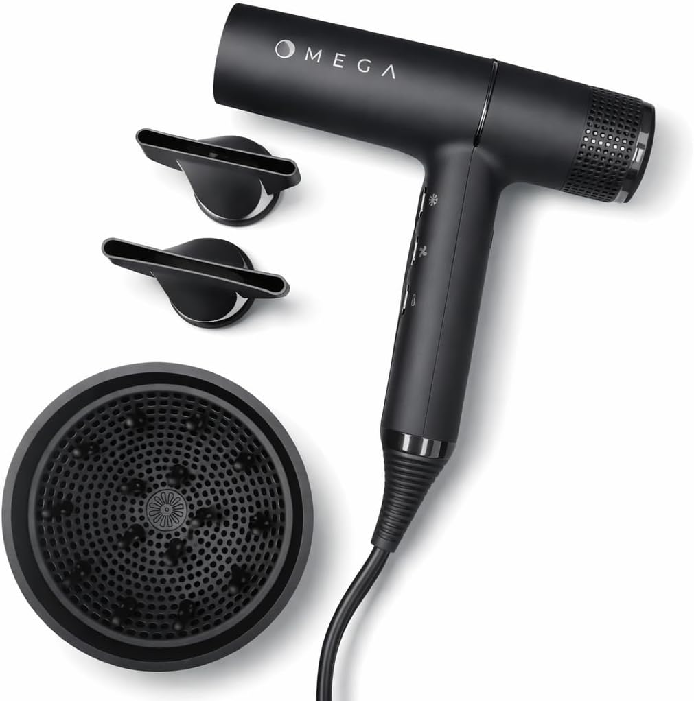Omega Secador de pelo iónico profesional HyperDry | Peso ultraliger...