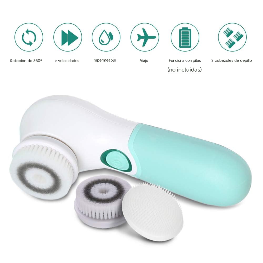 Cepillo de limpieza facial eléctrico exfoliante facial con 3 cabeza...