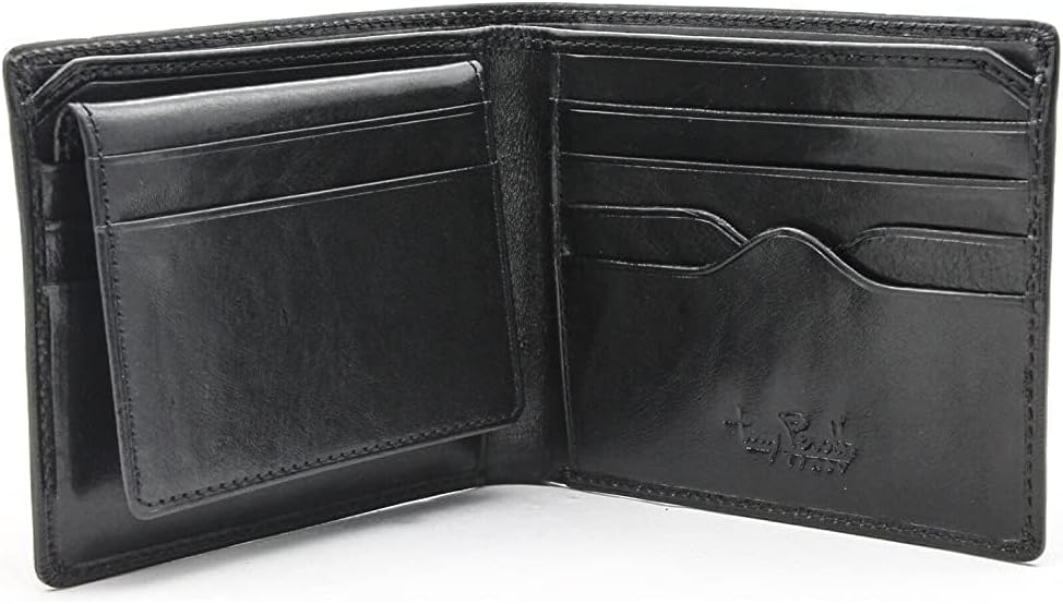 Tony Perotti Cartera de cuero italiano para hombre, delgada, plegab...